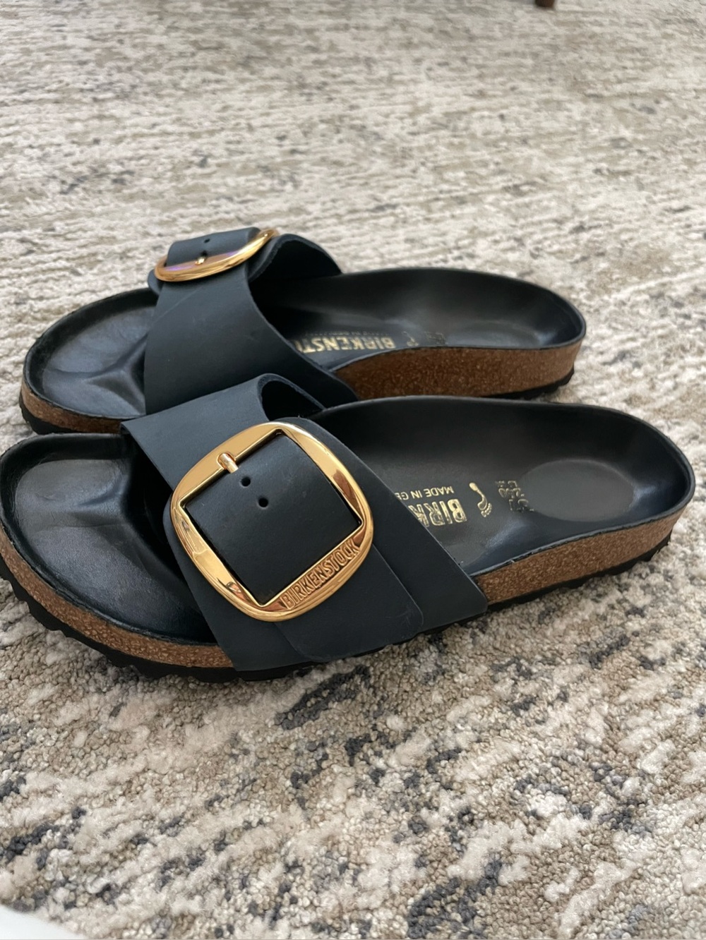 Birkenstock Madrid Big Buckle Navy Blue Sandals Size 37 - Picture 5 of 10